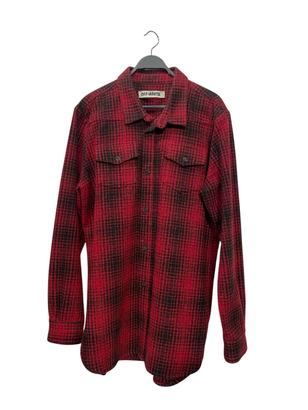 OFF-WHITE/Flannel Shirt/XXL/Cotton/RED/Long Length/Plaid/LUMBERJACK Artistic Men's Avant