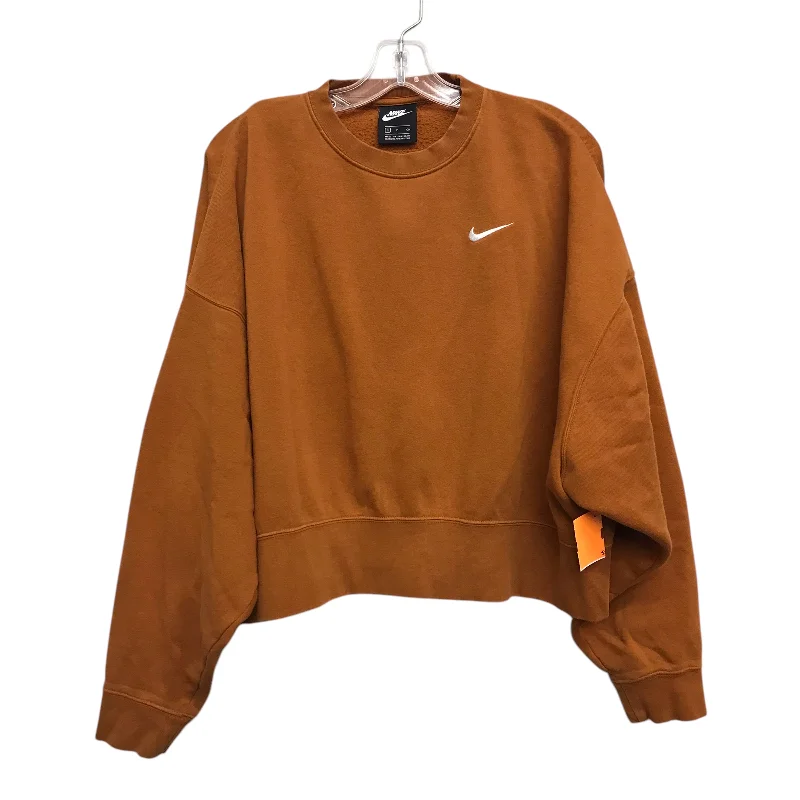 Athletic Sweatshirt Crewneck By Nike Apparel In Brown, Size:S Gym