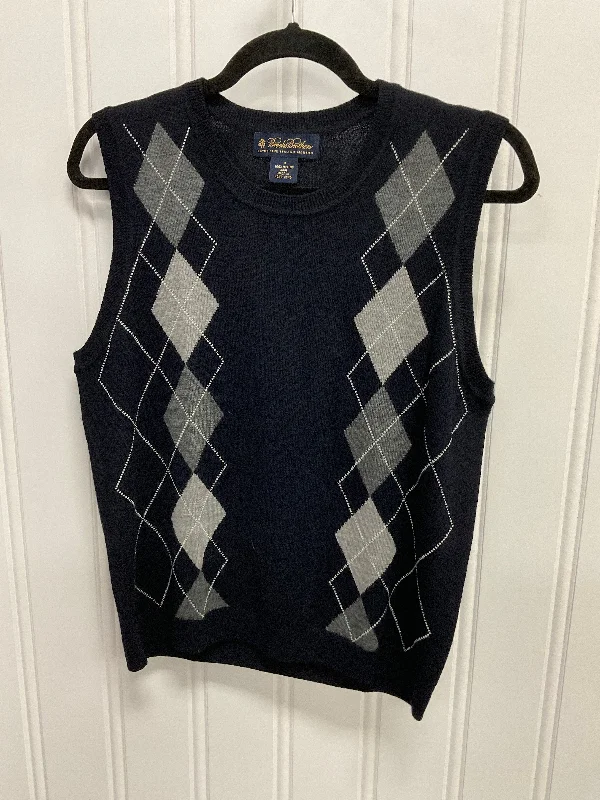 Vest Sweater By Brooks Brothers In Navy, Size:M Minimalist Men's Casual 