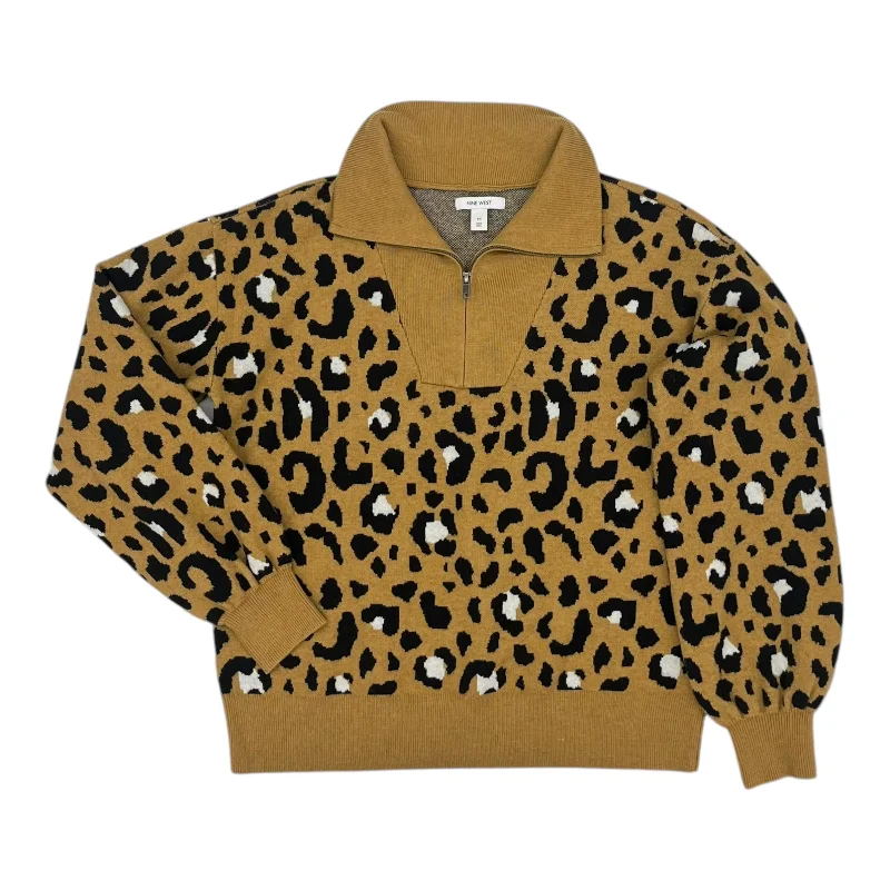 Sweatshirt Collar By Nine West In Animal Print, Size:M Hip Men's Urban