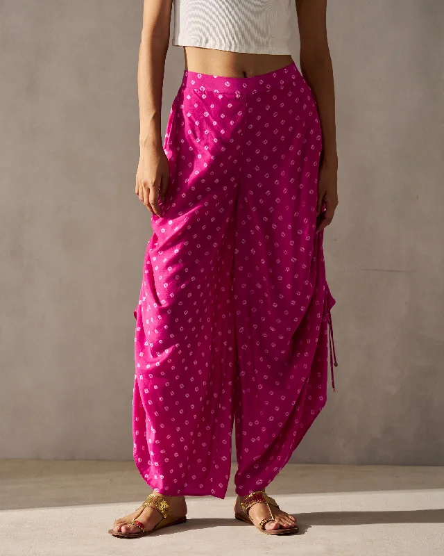 Drawstring Pants - Fuchsia Hip Men's Retro