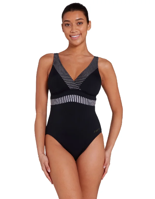 Seafarer Square Back Swimsuit - Black/Grey Masculine Men's Thick