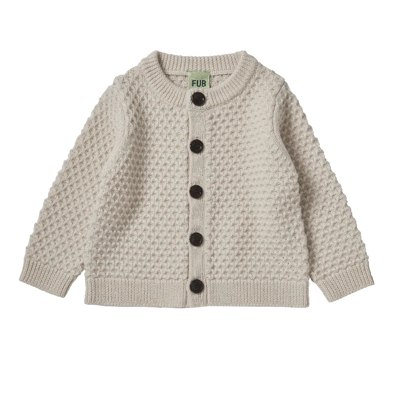 Fub Baby Structure Cardigan Ecru Classic Men's Pin