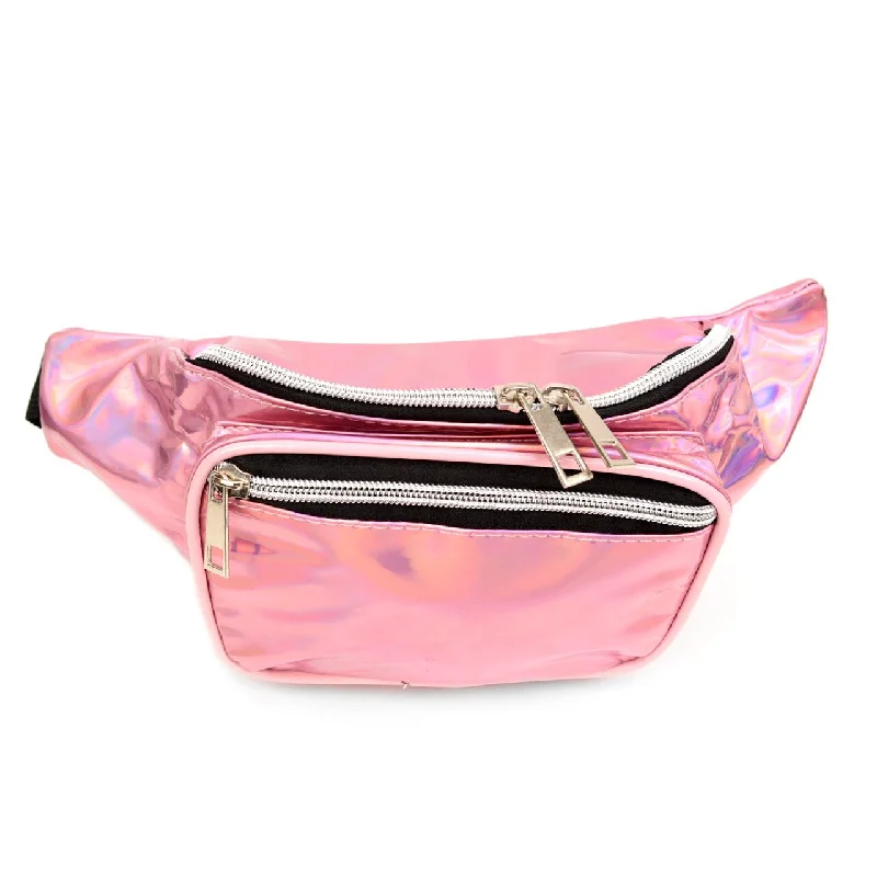 Iridescent metallic fanny pack pink Dynamic Men's Glow