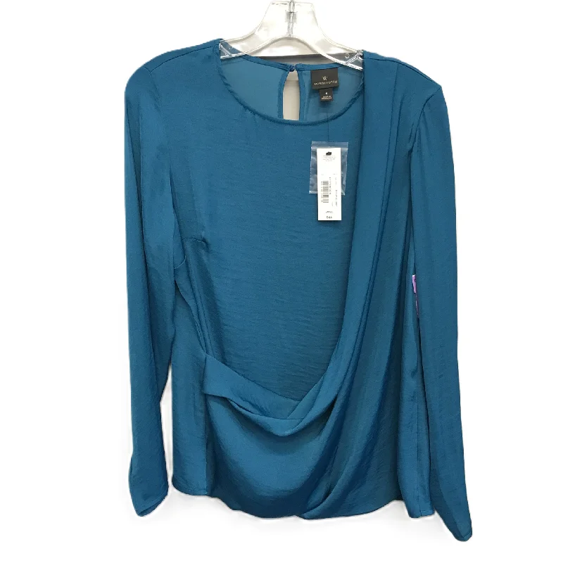 Teal Top Long Sleeve By Worthington, Size: S Unique Men's Patch