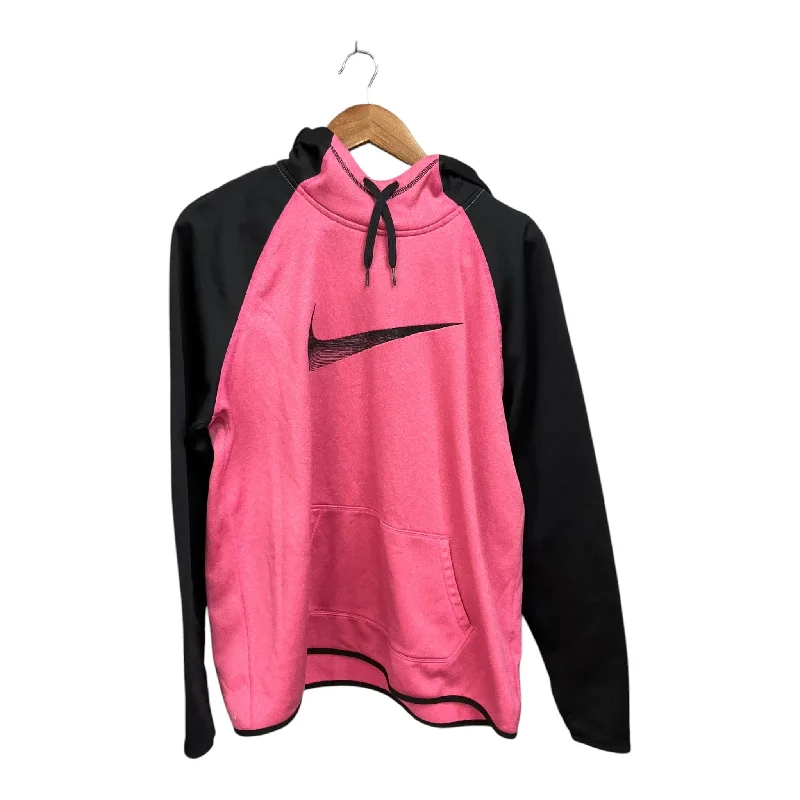 Athletic Sweatshirt Hoodie By Nike Apparel In Black & Pink, Size: Xl Street