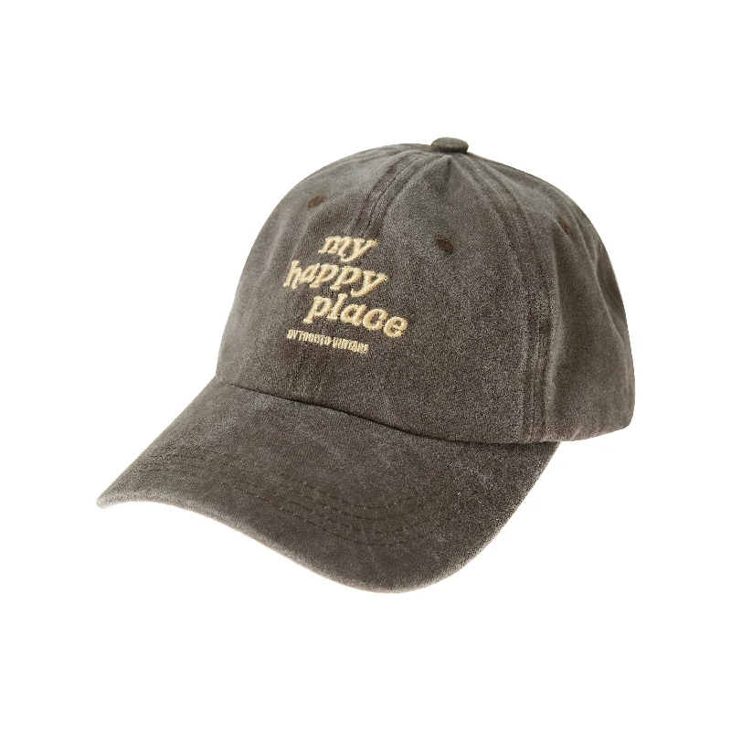 Tocoto Vintage Cap "My Happy Place Dark Brown Lumberjack