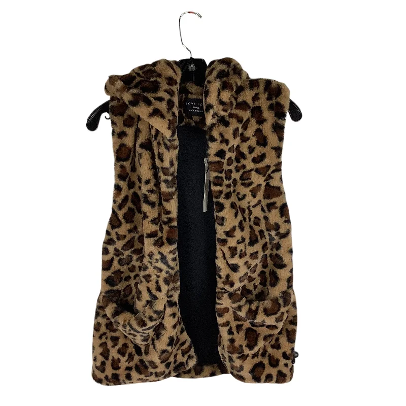 Vest Faux Fur & Sherpa By Love Tree In Animal Print, Size: S Modern Men's 