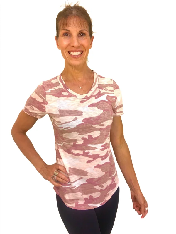 TLA Pink Camouflage T-Shirt Practical Men's Quick