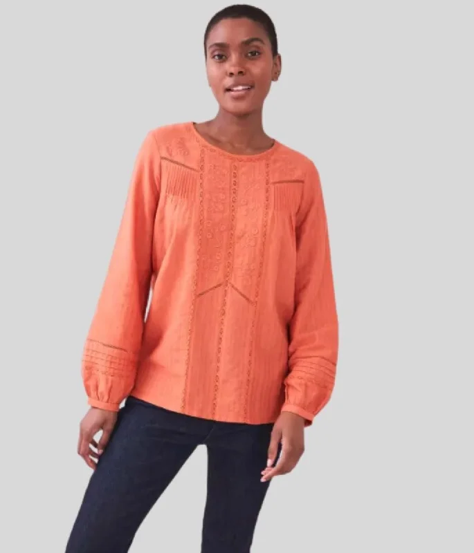 Orange Embroidered Coleen Top Earthy Men's Sustainable 