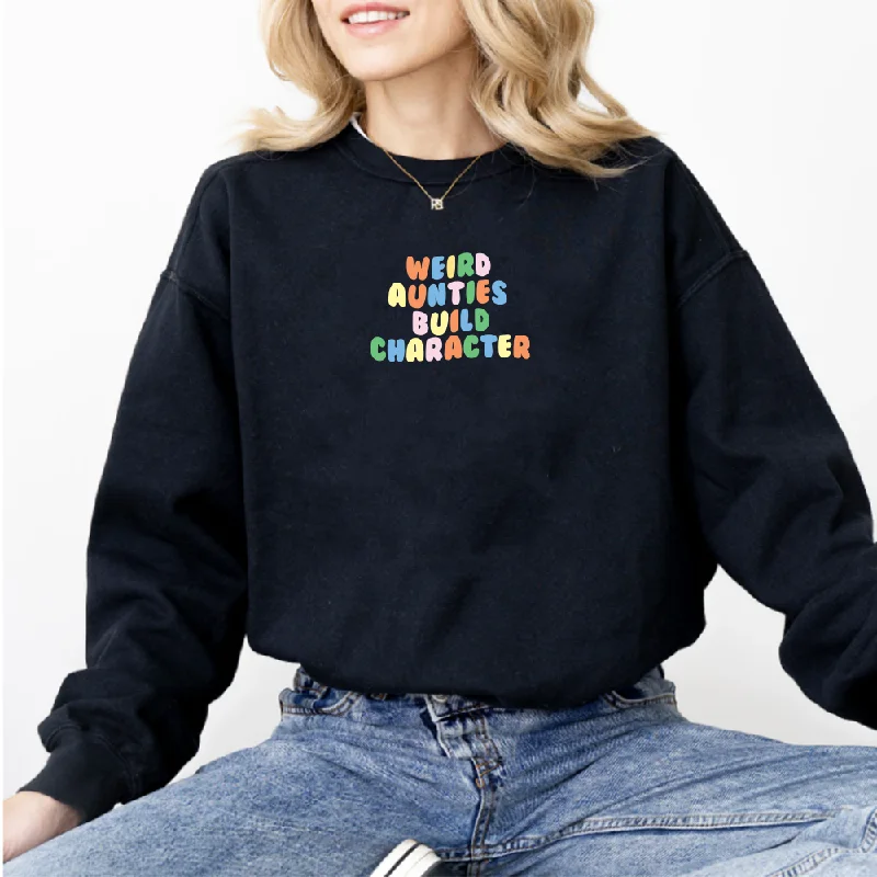 Weird Aunties Build Character Women's Sweatshirts Dynamic Men's Moto