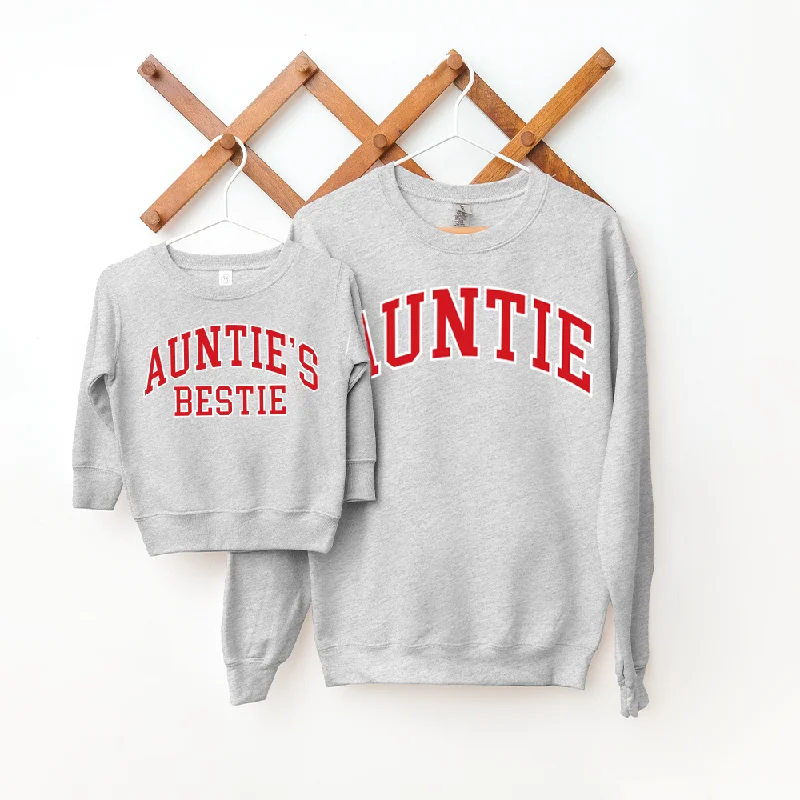 Auntie & Auntie's Bestie Essential Varsity Matching Sweatshirts Sporty Men's Athleisure 