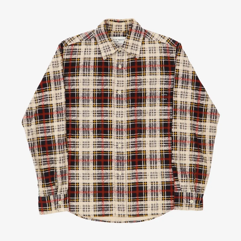 2 Pocket Check Shirt Youthful Men's Anime