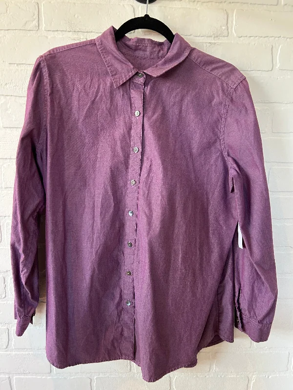 Purple Top Long Sleeve J. Jill, Size M Trendy Men's Scandinavian