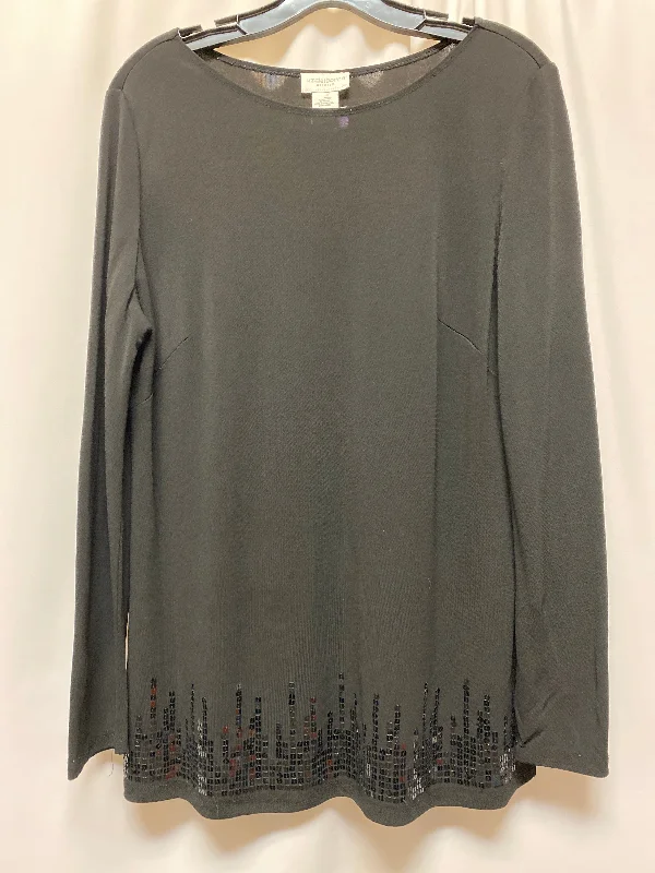 Black Top Long Sleeve Liz Claiborne, Size L Modern Men's 