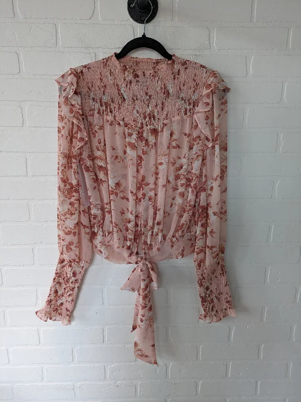 Peach Top Long Sleeve Bardot, Size S Artistic Men's Hand