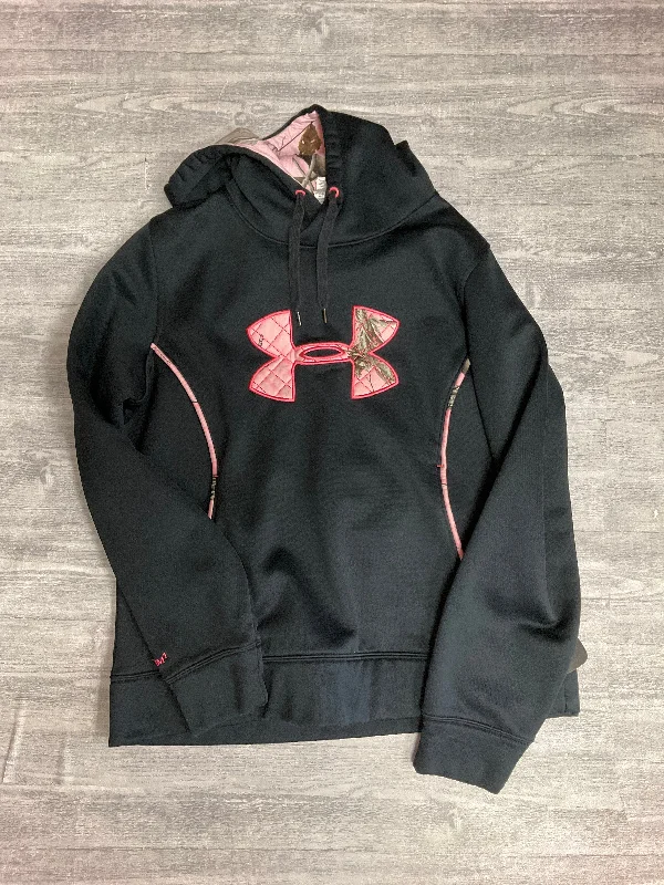 Sweatshirt Hoodie By Under Armour In Black & Pink, Size: L Street