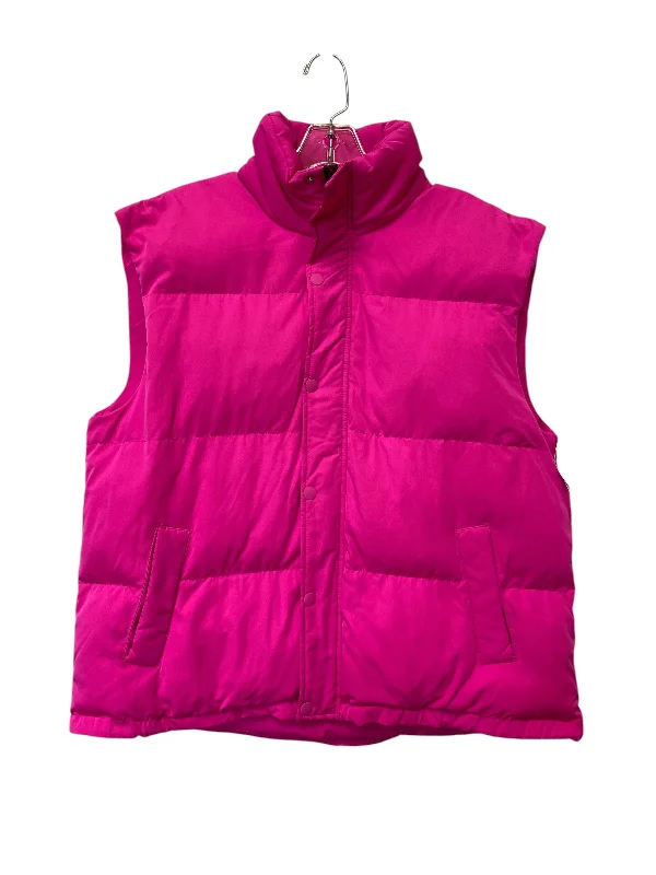 Vest Puffer & Quilted By A New Day In Pink, Size: L Sleek Men's Metallic