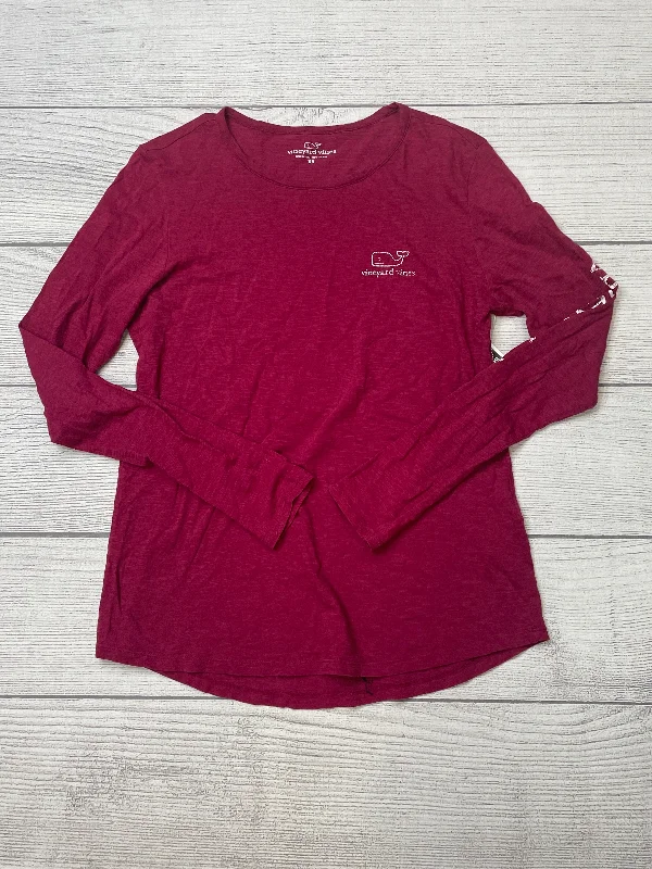 Red Top Long Sleeve Basic Vineyard Vines, Size Xs Organic