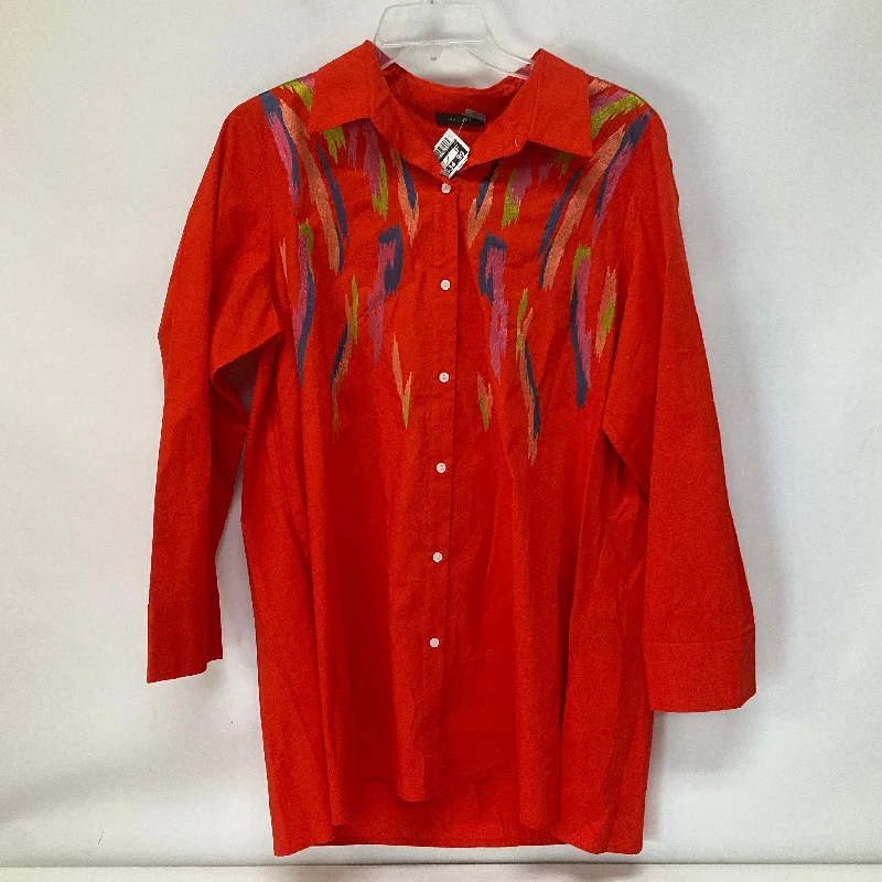 Red Top Long Sleeve Natori, Size L Artistic Men's Avant