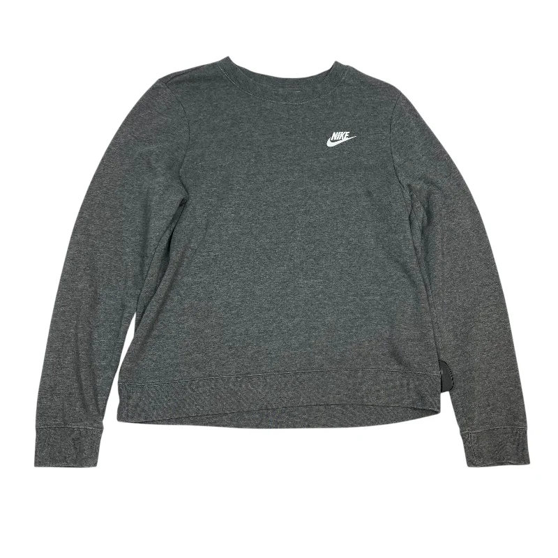 Athletic Sweatshirt Crewneck By Nike In Grey, Size: M Relaxed Men's Beach