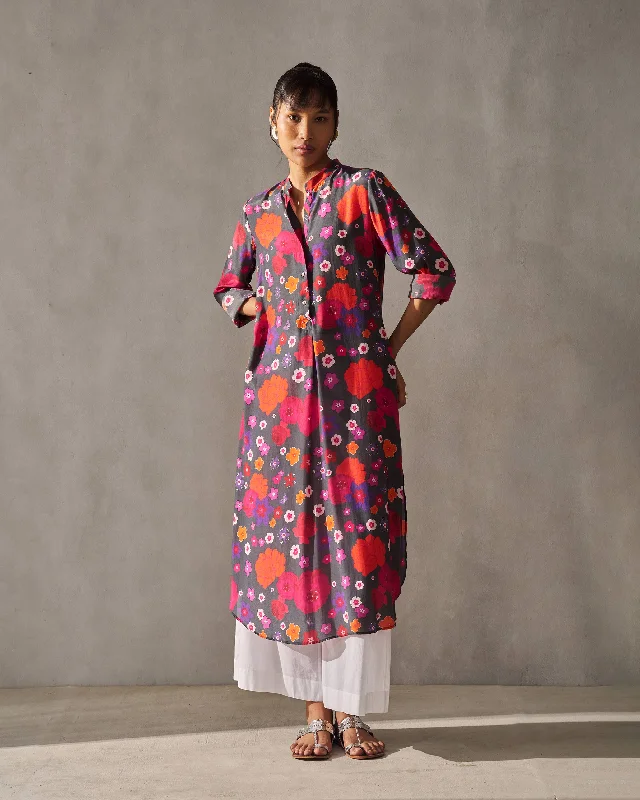 Basic Long Length Kurta - Multi Color Preppy Men's College