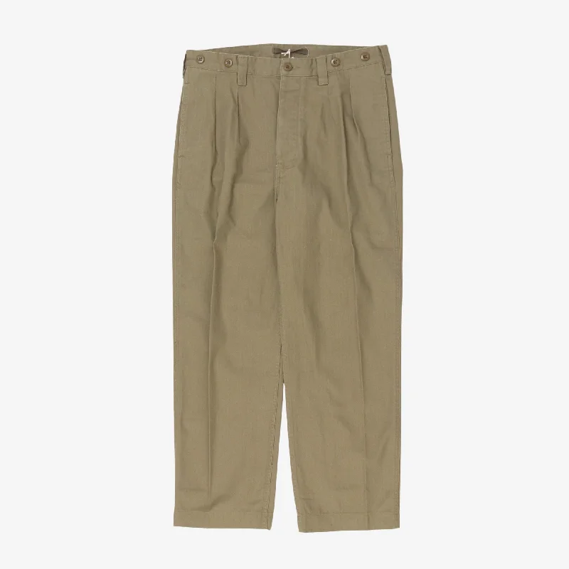 Pleated Herringbone Chino Refined Men's Velvet