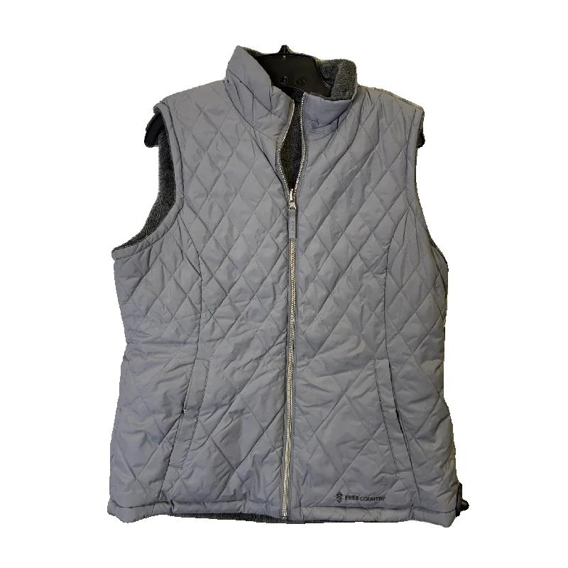 Vest Puffer & Quilted By Free Country In Grey, Size: L Laid