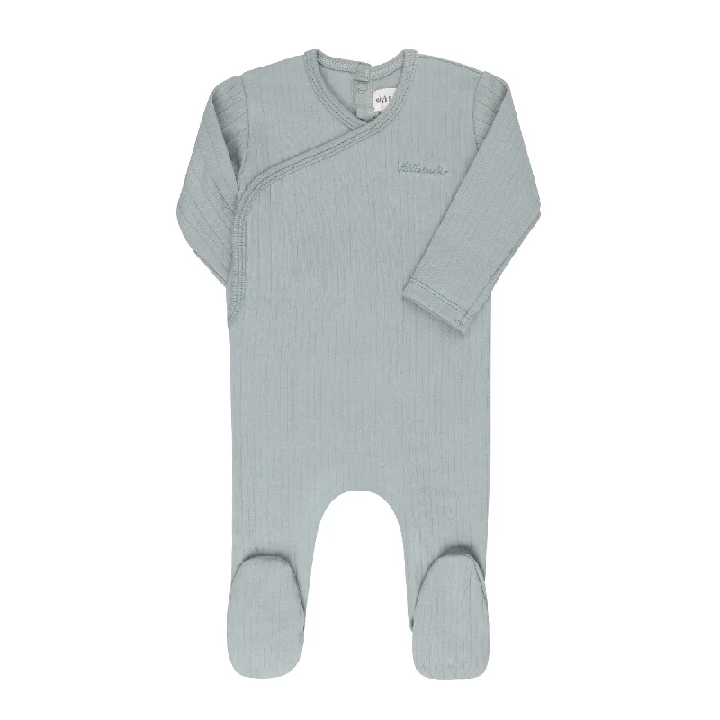 Ely’s & Co Organic Cotton Little One Collection- Blue - Kimono Footie Modern Men's Tech