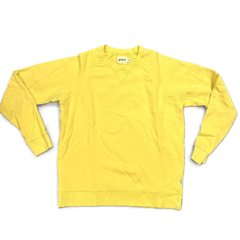 Sweatshirt Crewneck By Pact In Yellow, Size: L Trendy Men's Scandinavian