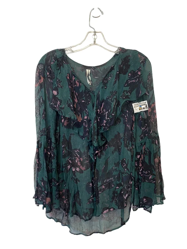 Teal Top Long Sleeve Anthropologie, Size Xs Organic