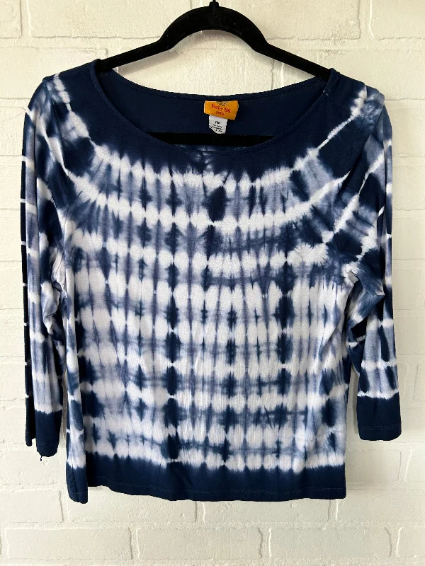 Blue & White Top 3/4 Sleeve Ruby Rd, Size M Hip Men's Urban