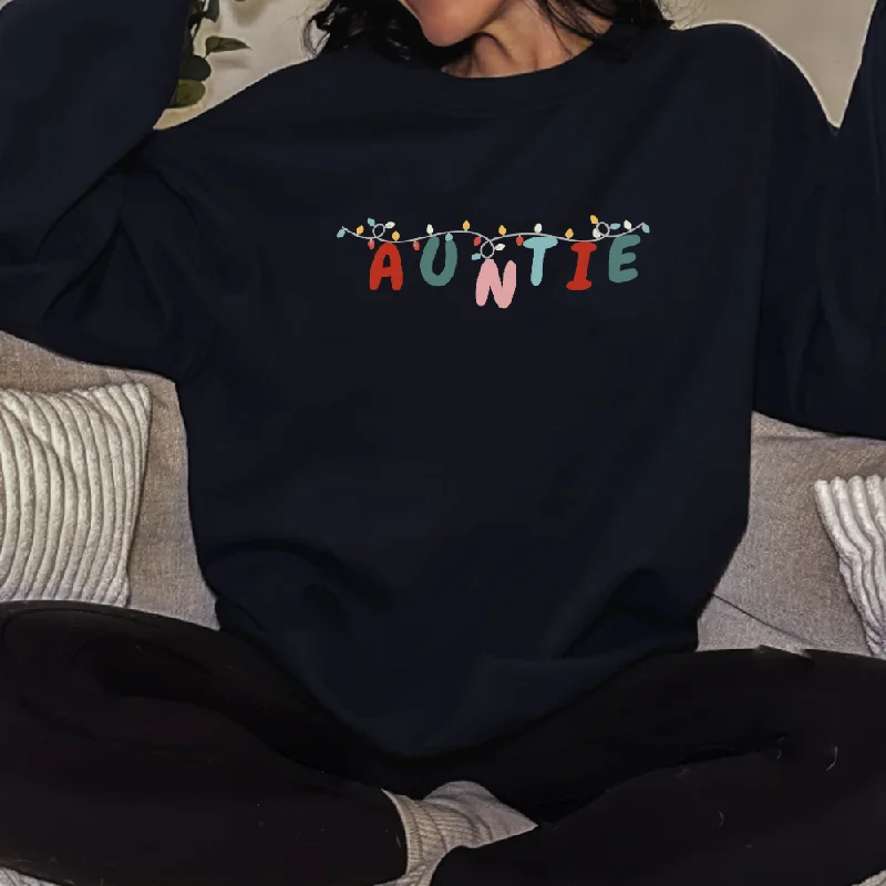 Auntie Christmas Lights Women's Sweatshirt Cool Men's Skate