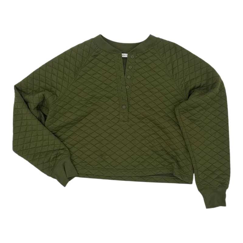 Athletic Sweatshirt Crewneck By Dsg Outerwear In Green, Size:L Cclassic Men's Tweed