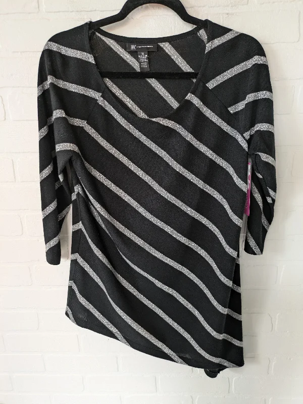 Black & Silver Top 3/4 Sleeve Inc, Size Xl Trendy Men's Scandinavian