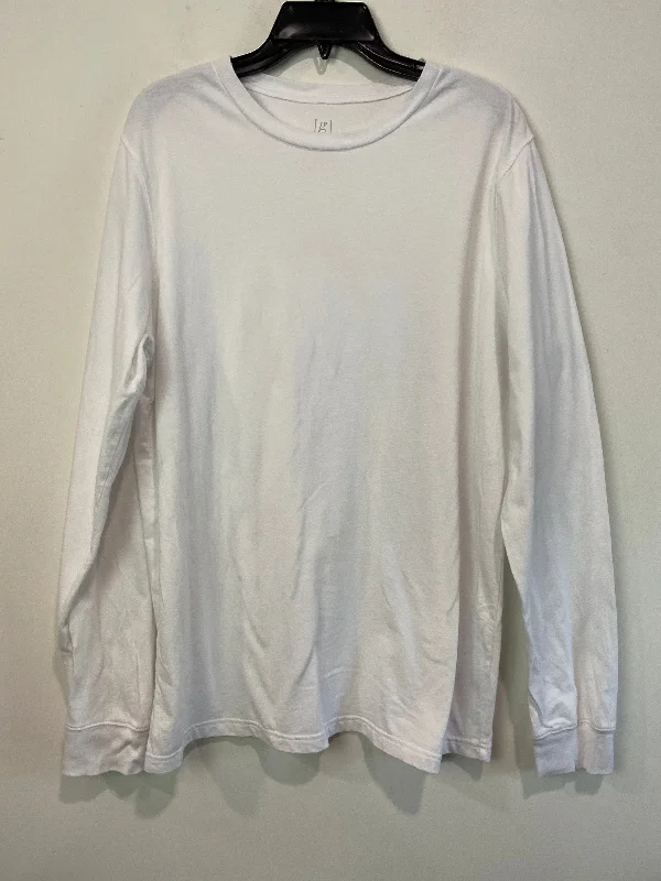 White Top Long Sleeve George, Size Xl Laid