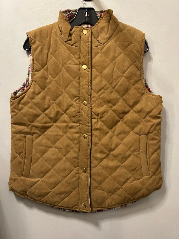 Vest Puffer & Quilted By top toff In Tan, Size: M Refined Men's European