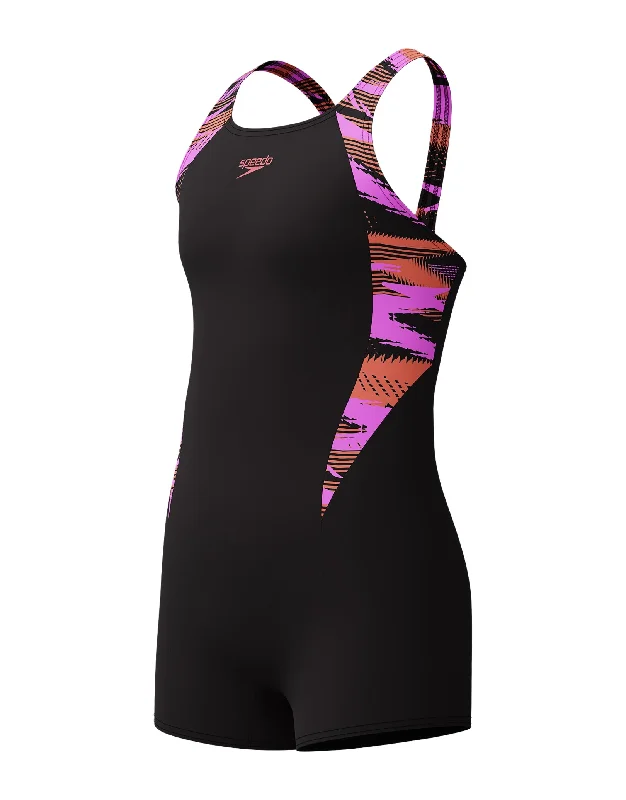 Girls Hyperboom Splice Legsuit - Black/Purple Bold Men's Animal