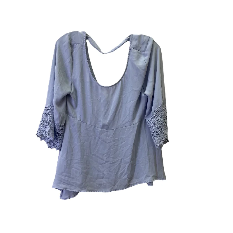 Blue Top 3/4 Sleeve By Tobi, Size: M Youthful Men's Pop