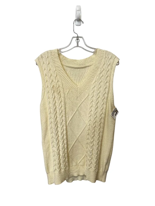 Vest Sweater By Clothes Mentor In Cream, Size: S Vacation