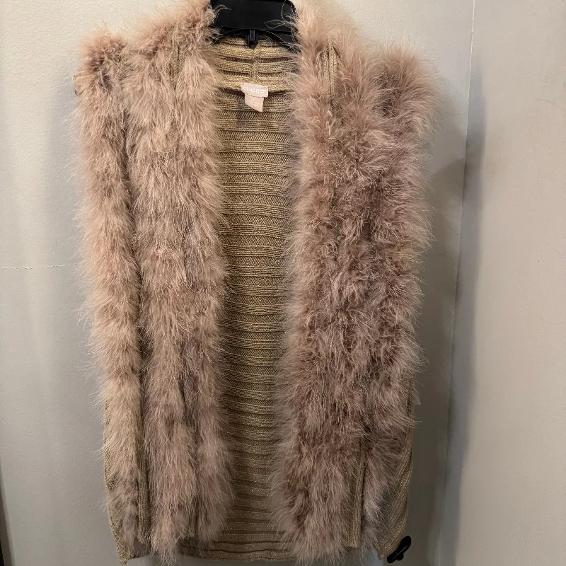 Vest Faux Fur & Sherpa By Chicos In Tan, Size: M Rugged Men's Outdoor 