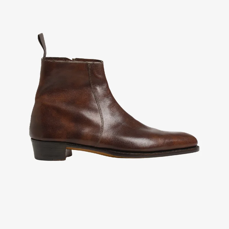 Taron Cap-Toe Leather Zip Boots Modern Men's Geometric