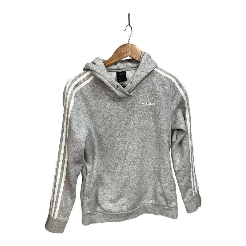 Athletic Sweatshirt Hoodie By Adidas In Grey, Size: S British Gentleman Style