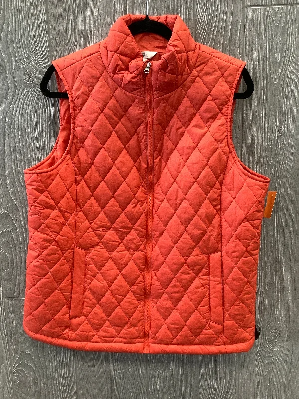 Vest Puffer & Quilted By Time And Tru In Orange, Size: L Streetwear Style