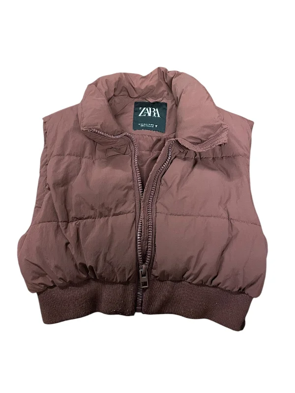 Vest Puffer & Quilted By Zara In Brown, Size: S Sleek Men's Contemporary 