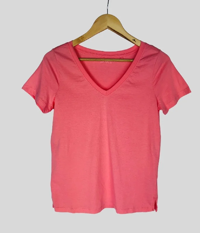 Fluro Pink V Neck T Shirt-10 Colours Bohemian Men's Free