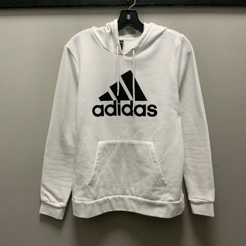 Athletic Sweatshirt Hoodie By Adidas In White, Size: L Confident Men's High