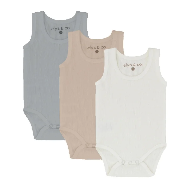 Ely’s & Co 3 Pack Ribbed Undershirts - Tanks - Color Tank Luxurious Men's High