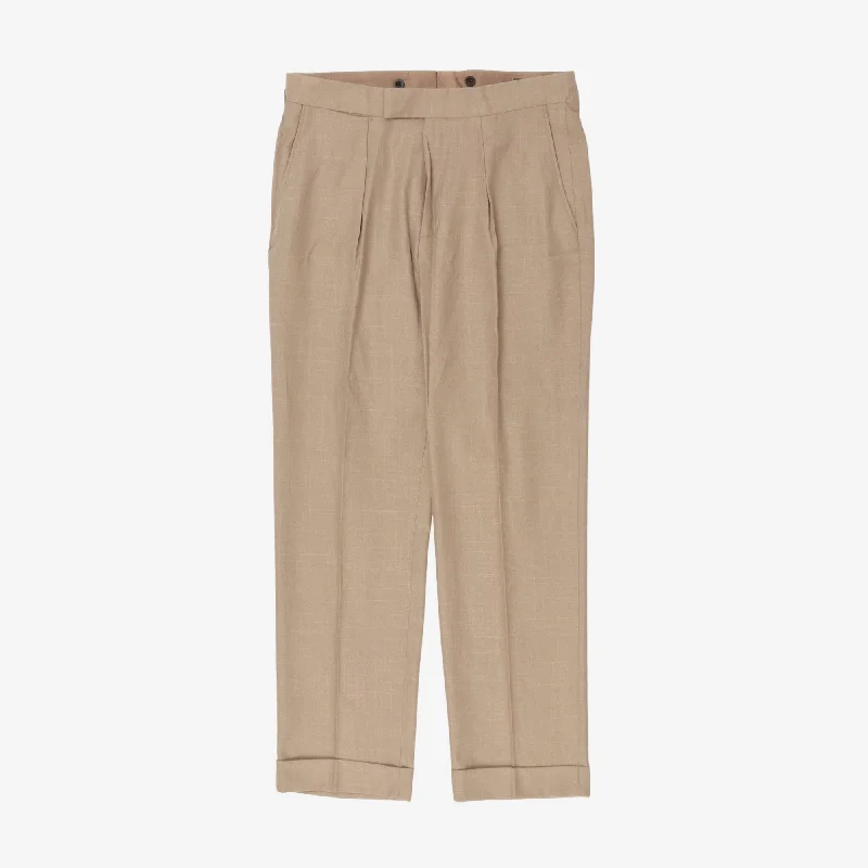 Pleated Trousers Earthy Men's Hemp