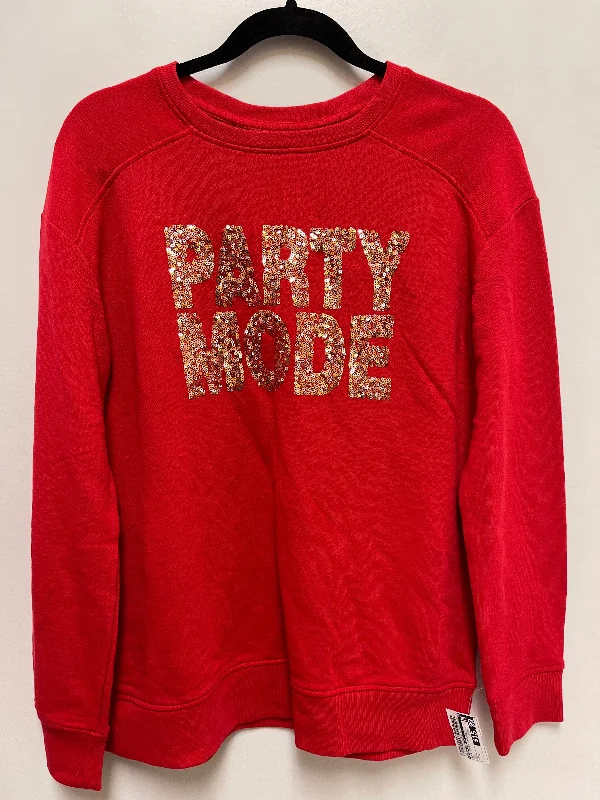 Sweatshirt Crewneck By Crown And Ivy In Red, Size: S Laid